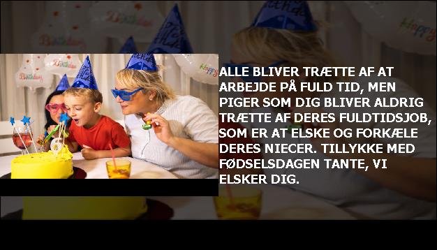 Alle bliver trætte af at arbejde på fuld tid, men piger som dig bliver aldrig trætte af deres fuldtidsjob, som er at elske og forkæle deres niecer. Tillykke med fødselsdagen tante, vi elsker dig.