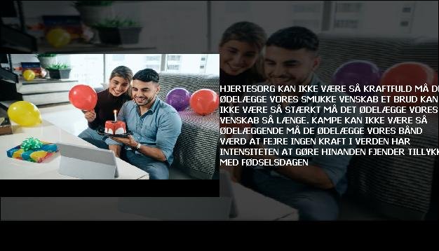 Hjertesorg kan ikke være så kraftfuld <br> Må det ødelægge vores smukke venskab  <br> Et brud kan ikke være så stærkt  <br> Må det ødelægge vores venskab så længe.  <br> Kampe kan ikke være så ødelæggende  <br> Må de ødelægge vores bånd værd at fejre  <br> Ingen kraft i verden har intensiteten  <br> At gøre hinanden fjender  <br> Tillykke med fødselsdagen”/></figure>
     <ul>  <li> Hvis vi stadig var et par <br> Jeg ville have sendt dig en hilsen  <br> Dagen ville ikke være gået  <br> Uden at du og jeg mødes  <br> Men fordi vi er adskilt  <br> Jeg sender dig en simpel sms  <br> Ønsker dig en masse lykke  <br> Uanset hvad du gør næste gang  <br> Tillykke med fødselsdagen </li>  </ul> 
<figure class=