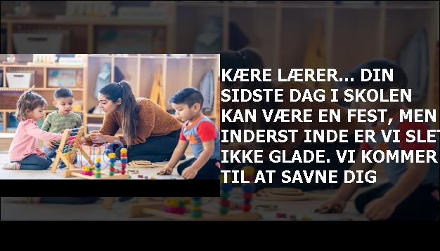 Kære lærer... din sidste dag i skolen kan være en fest, men inderst inde er vi slet ikke glade. Vi kommer til at savne dig