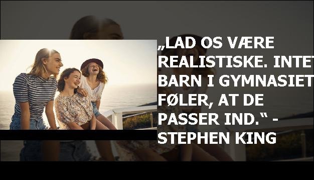 „Lad os være realistiske. Intet barn i gymnasiet føler, at de passer ind.“ - Stephen King