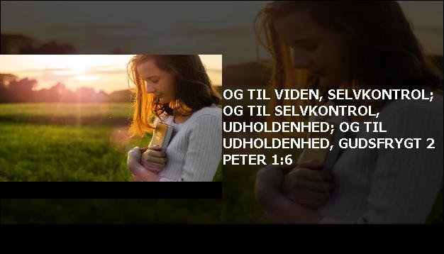 Og til viden, selvkontrol; og til selvkontrol, udholdenhed; og til udholdenhed, gudsfrygt 2 Peter 1:6