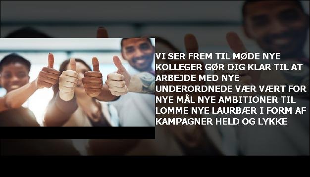 Vi ser frem til <br> Møde nye kolleger  <br> Gør dig klar til at arbejde med  <br> Nye underordnede  <br> Vær vært for nye mål  <br> Nye ambitioner  <br> Til lomme nye laurbær  <br> I form af kampagner  <br> Held og lykke”/></figure>
     <ul>  <li> En masse formue <br> Masser af penge  <br> Succesfuld lastbil  <br> Snart vil det være din virkelighed  <br> Alt hvad du skal gøre  <br> Det låser op for muligheden  <br> Skjult i dit nye job  <br> At ændre din skæbne  <br> Held og lykke </li>  </ul> 
<figure class=