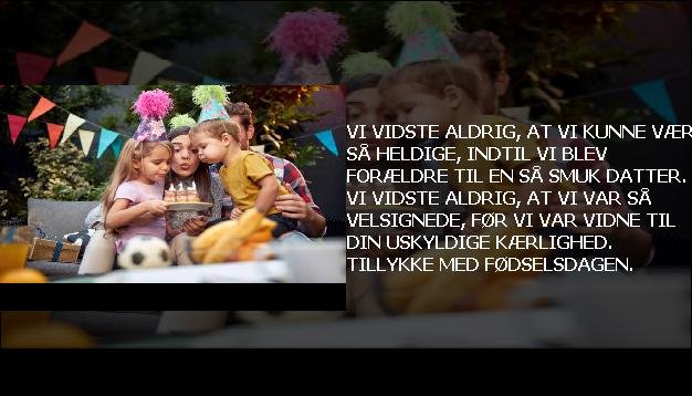 Vi vidste aldrig, at vi kunne være så heldige, indtil vi blev forældre til en så smuk datter. Vi vidste aldrig, at vi var så velsignede, før vi var vidne til din uskyldige kærlighed. Tillykke med fødselsdagen.