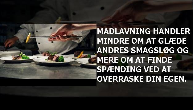 Madlavning handler mindre om at glæde andres smagsløg og mere om at finde spænding ved at overraske din egen.