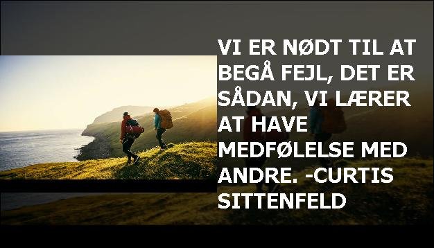 Vi er nødt til at begå fejl, det er sådan, vi lærer at have medfølelse med andre. -Curtis Sittenfeld